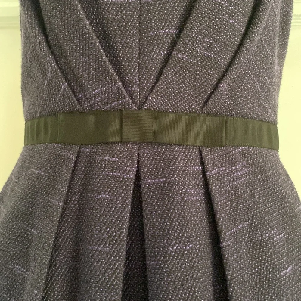 Shoshanna Purple Tweed Sleeveless Retro Fit and Flare Dress - size 6